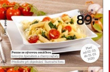 Penne se sýrovou omáčkou