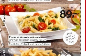 Penne se sýrovou omáčkou