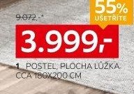 1 POSTEL, PLOCHA LŮŽKA CCA 180X200 CM