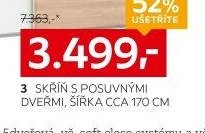 3 SKŘÍŇ S POSUVNÝMI DVEŘMI, ŠÍŘKA CCA 170 CM