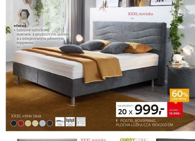 POSTEL BOXSPRING, PLOCHA LŮŽKA CCA 180X200 CM
