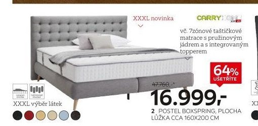 POSTEL BOXSPRING, PLOCHA LŮŽKA CCA 160X200 CM