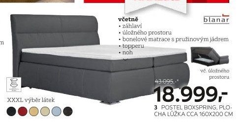 POSTEL BOXSPRING, PLOCHA LŮŽKA CCA 160X200 CM