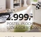 Postel, plocha lůžka cca 90x200 cm