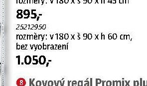 Kovový regál Promix, 5 polic, pozink, v 180 x š 90 x h 60 cm