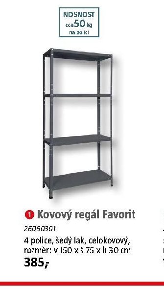 Kovový regál Favorit