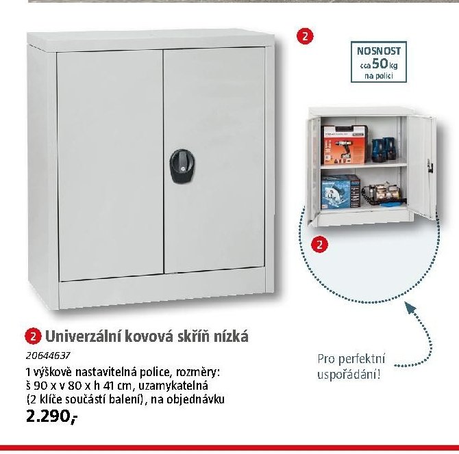 Univerzální kovová skříň nízká