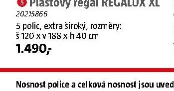 Plastový regál REGALUX XL