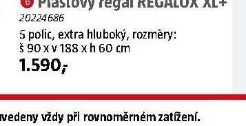 Plastový regál REGALUX XL+