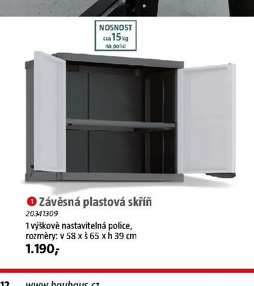 Závěsná plastová skříň