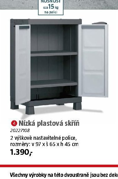 Nízká plastová skříň