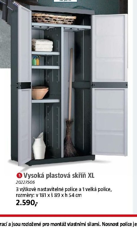 Vysoká plastová skříň XL
