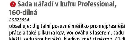 Sada nářadí v kufru Professional, 160-dílná