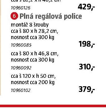 Plná regálová police