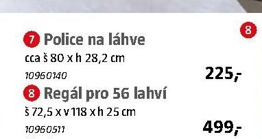 Police na láhve cca š 80 x h 28,2 cm