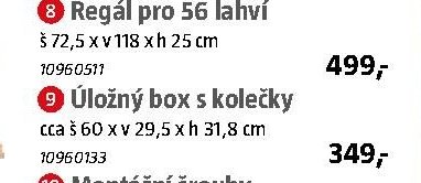 Regál pro 56 lahví š 72,5 x v 118 x h 25 cm