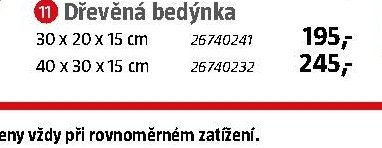 Dřevěná bedýnka 30 x 20 x 15 cm / 40 x 30 x 15 cm