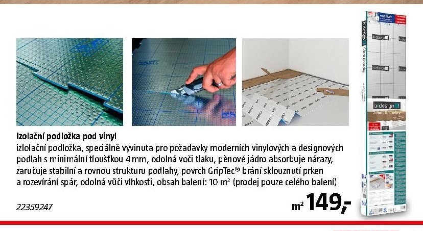 Izolační podložka pod vinyl
