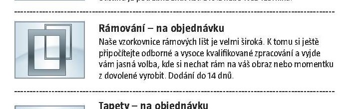 Rámování – na objednávku