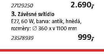 3. Závěsné svítidlo