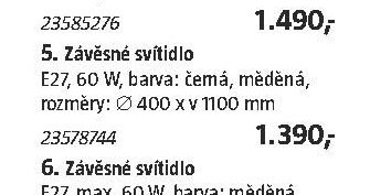 5. Závěsné svítidlo
