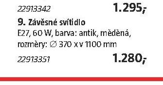 9. Závěsné svítidlo