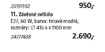 11. Závěsné svítidlo