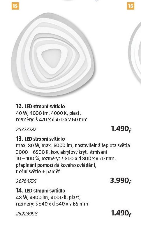 12. LED stropní svítidlo