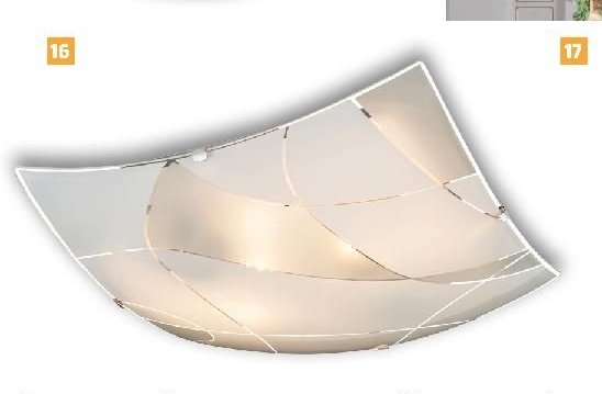 16. LED nástěnné / stropní svítidlo E27, 2x 60 W, kov / sklo, barva: bílá / čirá, rozměry: š 300 x d 300 x v 65 mm