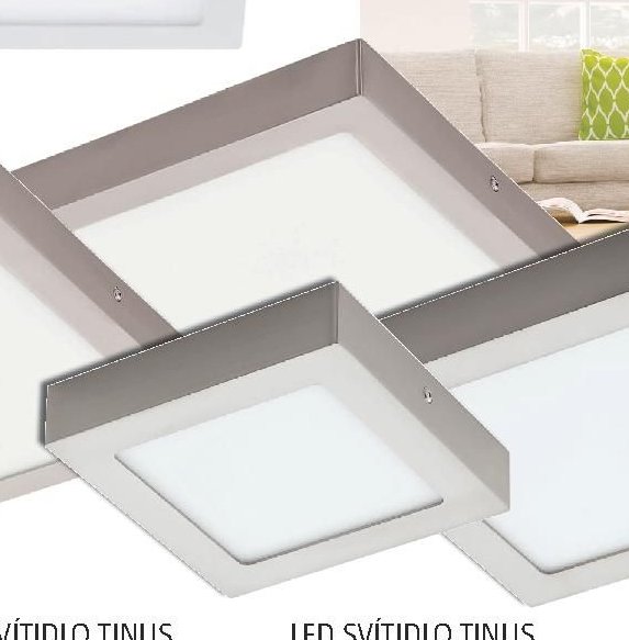 LED svítidlo Tinus 24 W, 2600 lm, 4000 K, hliníkový odlitek, matný nikl, rozměry: š 300 x d 300 x v 40 mm 24588065