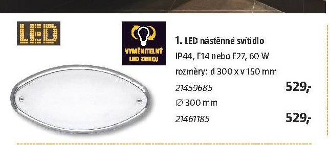 1. LED nástěnné svítidlo