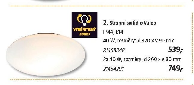 2. Stropní svítidlo Valeo