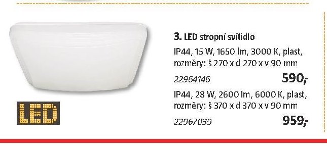 3. LED stropní svítidlo