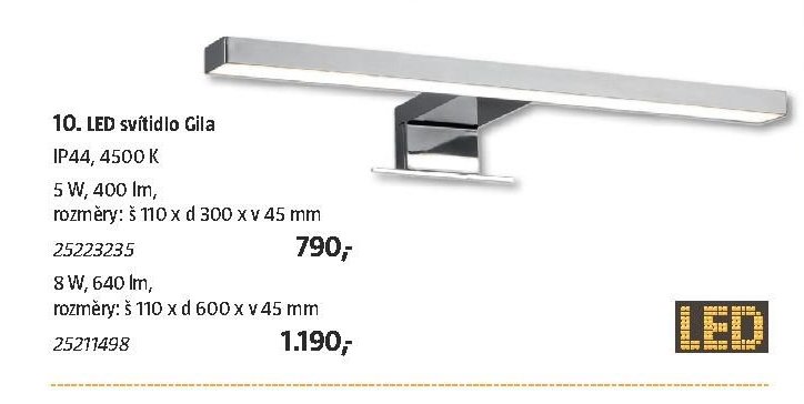 10. LED svítidlo Gila