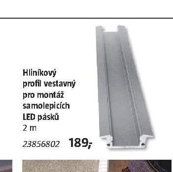 Hliníkový profil vestavný pro montáž samolepicích LED pásků