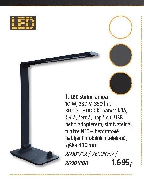 1. LED stolní lampa