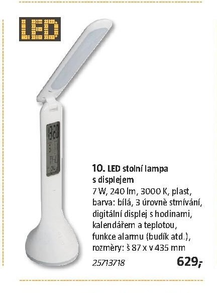 10. LED stolní lampa s displejem