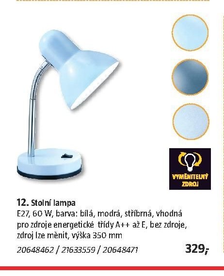 12. Stolní lampa