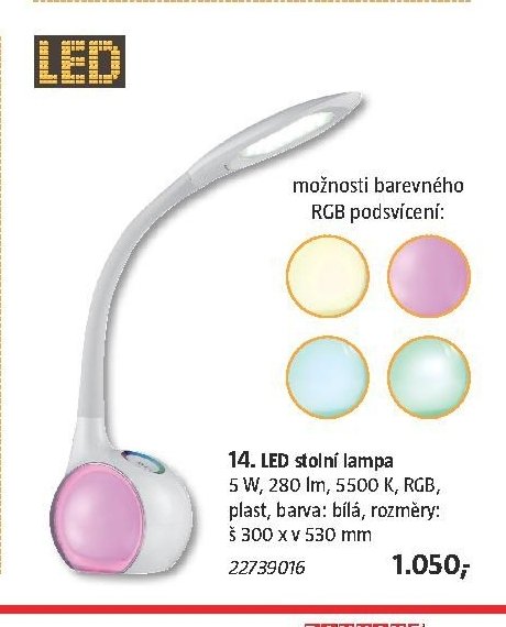 14. LED stolní lampa