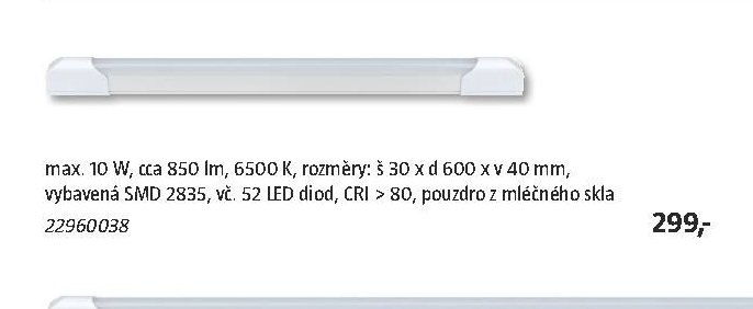 LED SVĚTELNÁ LIŠTA, max. 10 W, 22960038