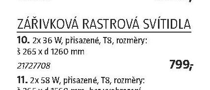 Zářivkové rastrové svítidlo 2x36 W