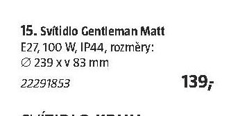 15. Svítidlo Gentleman Matt