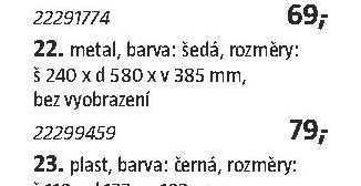 22. Svítidlo Ovál, metal, šedá