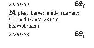 24. Svítidlo Ovál, plast, hnědá