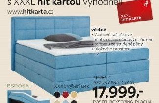 Postel boxspring, plocha lůžka 180x200 cm