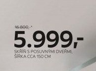 SKŘÍŇ S POSUVNÝMI DVEŘMI, ŠÍŘKA CCA 150 CM