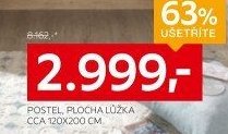 POSTEL, PLOCHA LŮŽKA CCA 120X200 CM