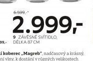 Závěsné svítidlo, délka 87 cm