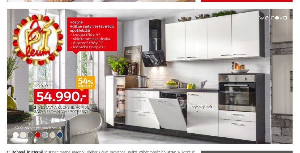 VESTAVNÁ KUCHYNĚ, VČ. 4DÍLNÉ SADY VESTAVNÝCH SPOTŘEBIČŮ