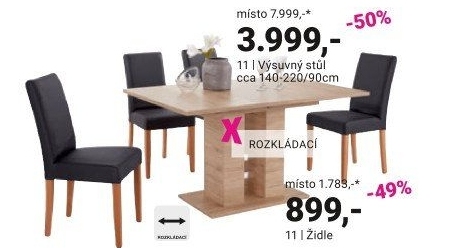 VÝSUVNÝ STŮL „HELENA“